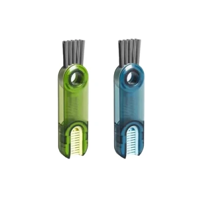 Afbeelding van 3 in 1 reinigingsborstels, 2 stuks multifunctionele reinigingsborstel, spletreinigingsborstel, reinigingsborstel voor bekerdeksel, reinigingsgereedschap