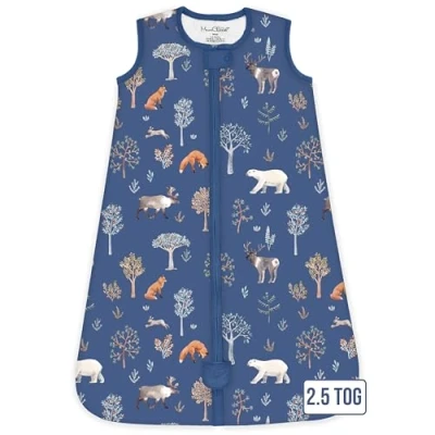 Afbeelding van Mama Cheetah baby slaapzak 2,5 TOG, biologisch katoenen draagbare deken met tweeweg rits, inbakeren overgangsbaby voor pasgeboren peuter jongen meisje, 0 6 maanden