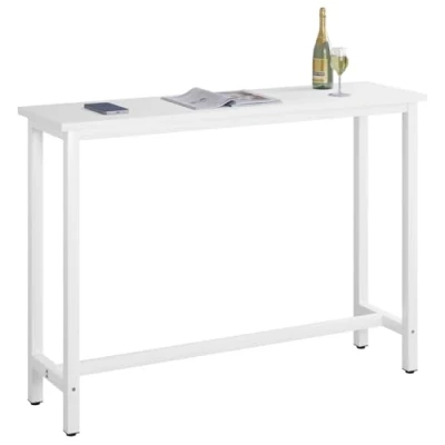 Afbeelding van WOLTU BT30ws Bartafel Bistrotafel met Metalen frame Spaanplaten tafelblad 140x40x100cm,Wit