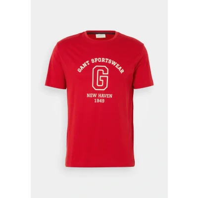 Afbeelding van GANT Graphic Tshirt print, Heren, Maat: Small, Ruby red