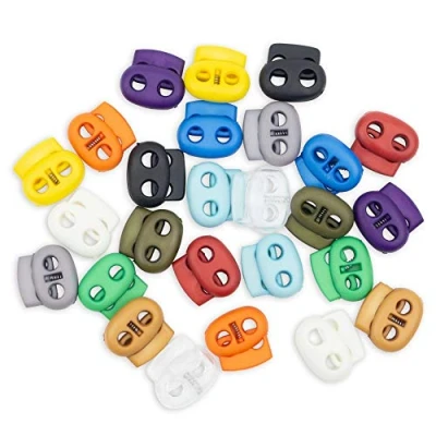 Afbeelding van Ronde koordstopper met 2 gat, 22 x 20 mm, 5 mm Ideaal voor Ø 4 koorden, 13 Kleuren, 26 stuks, Rubber Koordklem, Tanka Jas, Rugzakken, Snoerklem, Snelveters Schoenen