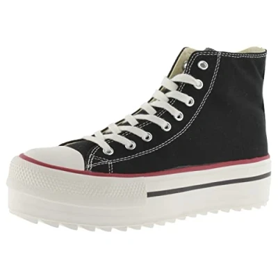 Afbeelding van Victoria Shoes Sneakers hoog, Dames, Maat: 40, Black Kunststof