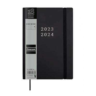 Afbeelding van Finocam Agenda Mara 18 maanden 2023 2024 verticale weekweergave juli december (18 maanden) zwart internationaal