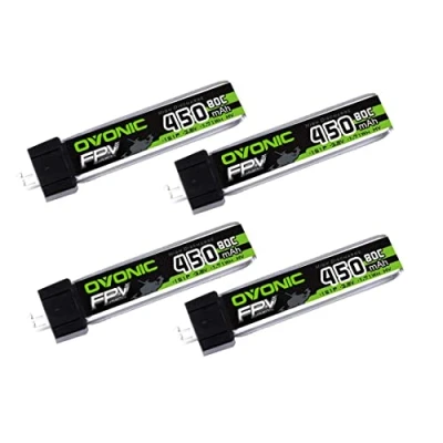 Afbeelding van OVONIC Lipo accu 80C 450mAh 3.8V met PH2.0 voor RC vliegtuig quadcopter helikopter FPV Racing Drone (4 stuks)