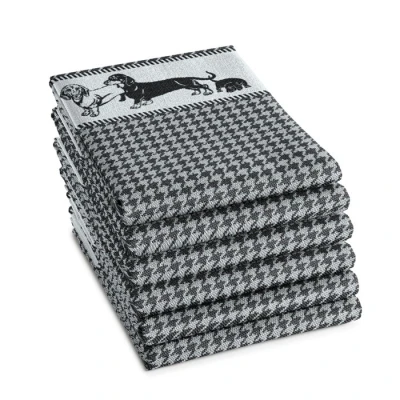 Afbeelding van Theedoek DDDDD Saar Black (set van 6)