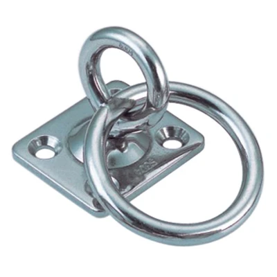 Afbeelding van Rechthoekige oogplaat met warteloog en ring, 6 mm