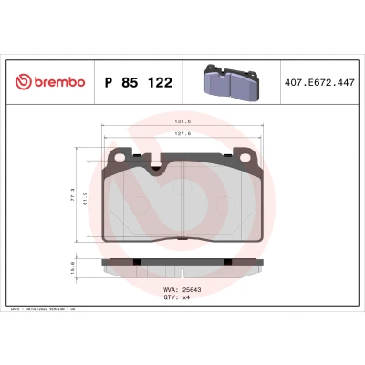 Afbeelding van Brembo Remblokset P 85 122