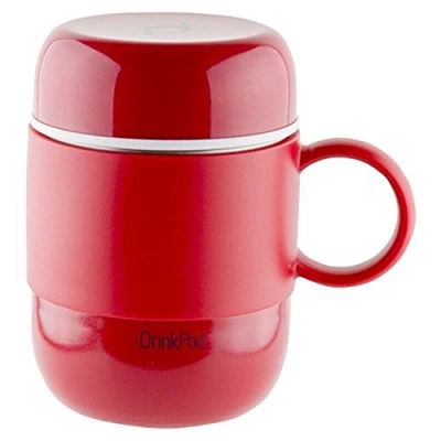 Afbeelding van DrinkPod LGB 280R Pioneer Roestvrijstalen vacuüm geïsoleerde, lekvrije capsulefles, 6 uur warm en 24 koud, rood, 0,28 liter