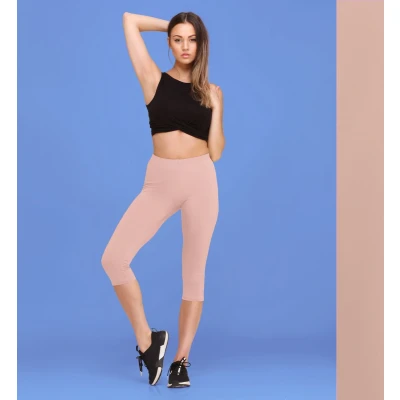 Afbeelding van Bellivalini BLV BLV50 148 LE Dames Capri Leggings Sport Vrijetijdsbroek 3/4 Lengte Viscose Sporbroek Yogabroek Poederroze XS