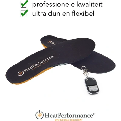 Afbeelding van Verwarmde inlegzolen HeatPerformance® PRO super dun oplaadbaar met afstandsbediening 3 warmtestanden 7 uur lang warme voeten elektrische zolen mt 44/46