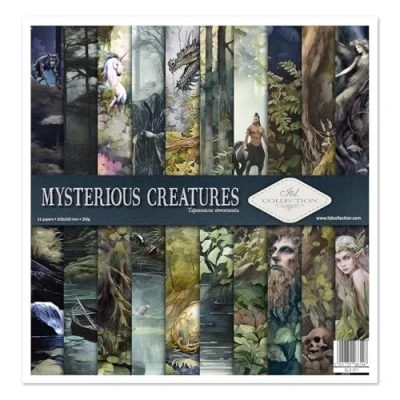 Afbeelding van ITD Collection Mysterious Creatures Scrapbooking papierset, 31 x 32 0,35 cm