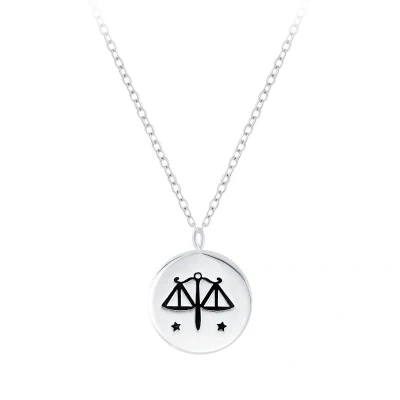 Afbeelding van JoyS Zilveren sterrenbeeld Libra Weegschaal hanger met ketting