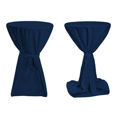 Afbeelding van TexDeko Statafelhoezen Premium voor bistrotafel tafel bekleding blauw 80cm diameter
