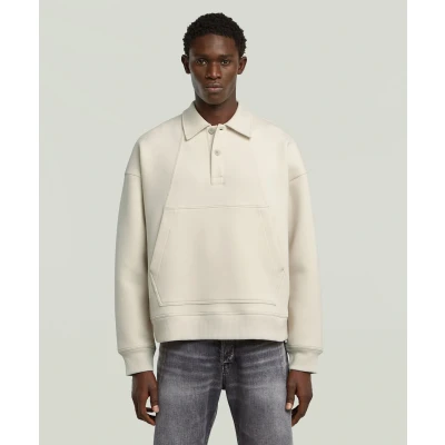 Afbeelding van G STAR Collar Loose Poloshirt, Heren, Maat: Large, Whitebait
