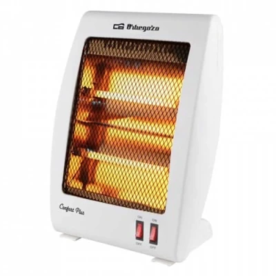 Afbeelding van Orbegozo BP 5000 Kwarts warmtestraler met 2 standen (400 W en 800 W), twee kwartsverwarmingsstaven design in wit