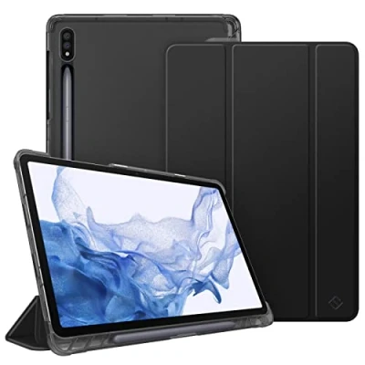 Afbeelding van Fintie Hoes voor Samsung Galaxy Tab S7 11&#039;&#039; 2020 SM T870(Wi Fi) T875(LTE) met S pennenhouder, lichtgewicht SlimShell doorschijnende matte standaard achterkant, Auto Wake/Slaap, Zwart