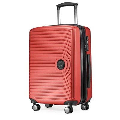 Afbeelding van HAUPTSTADTKOFFER Mitte handbagage 55x40x23, TSA, 4 wielen, reiskoffer, koffer met harde schaal, rolkoffer, handbagagekoffer, Rood