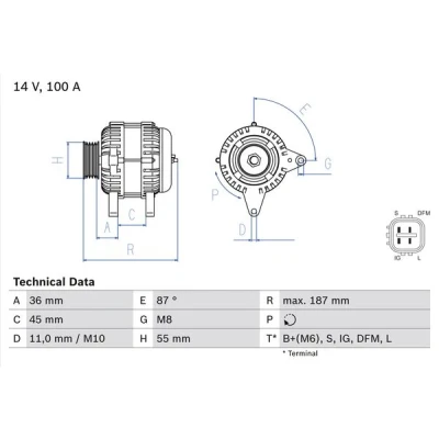 Afbeelding van Bosch Alternator/Dynamo 0 986 046 120