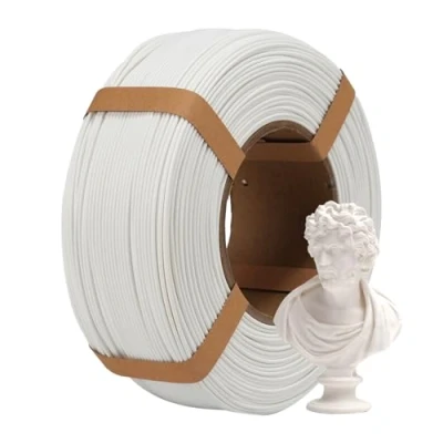 Afbeelding van eSUN Mat PLA Navulfilament 1.75mm, Spoelloos 3D Printing Filament, Glimmende Kleur, Berijpte Textuur, 1KG Spoel (2.2 LBS) voor Printers (Crème wit, 1KG)