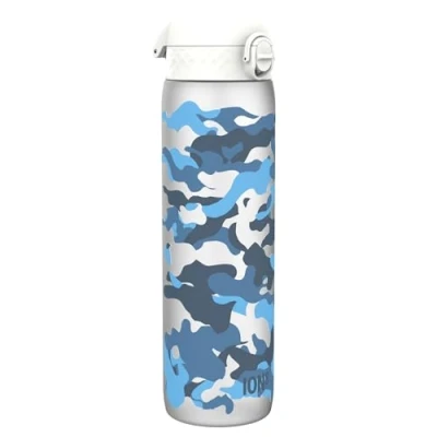 Afbeelding van Ion8 1 Liter Waterfles met Tijdmarkeringen, Lekvrij, Klapdeksel, Draaghandvat, Vaatwasserbestendig, BPA vrij, Ideaal voor Gym, Gezondheid en Fitness, 1000 ml (32oz), Camouflage Drinkfles