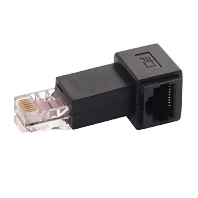 Afbeelding van JSER Linker Hoek 90 Graden 8P8C FTP STP UTP Cat 5e Male naar Vrouwelijke Lan Ethernet Network Extension Adapter