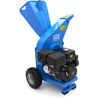 Afbeelding van HBM Professionele 4 Takt 15 PK 420 cc Benzine Hakselaar Houtversnipperaar met Electrische Start