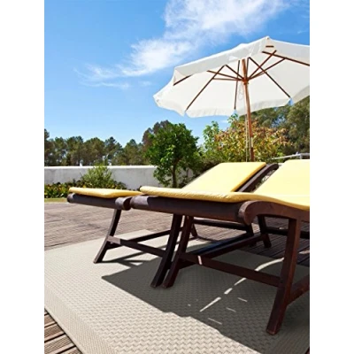 Afbeelding van benuta binnen en outdoor tapijt Naoto wit, 160 x 230 cm, onderhoudsvriendelijk tapijt, geschikt voor buiten, balkon terras