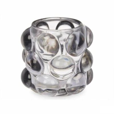 Afbeelding van Kaarshouder Microbolletjes Grijs Kristal 8,4 x 9 cm (12 Stuks)