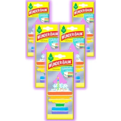 Afbeelding van Wunder Baum Autogeur luchtverfrisser geurboom geuren 5 stuks + stift light tribe (Celebrate)