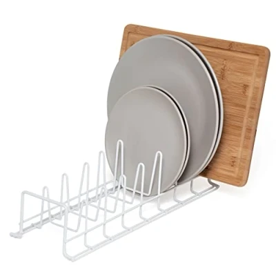 Afbeelding van simplywire Rek voor borden/bakplaten/pannendeksels Keukenkastjesorganizer Wit