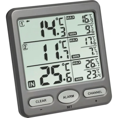 Afbeelding van TFA Dostmann TRIO Draadloze thermometer Antraciet