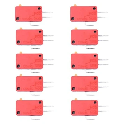 Afbeelding van WANGCL 10 Stks Micro Schakelaar, Rode 3Pins Drukknop Schakelaar voor Arcade Mini Limit Schakelaars