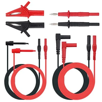 Afbeelding van Proster Multimeter meetleidingen, test leads, 8 stuks, elektronische kit multimeter, accessoireset inclusief verlengkabel, mini haken, krokodillenklemmen