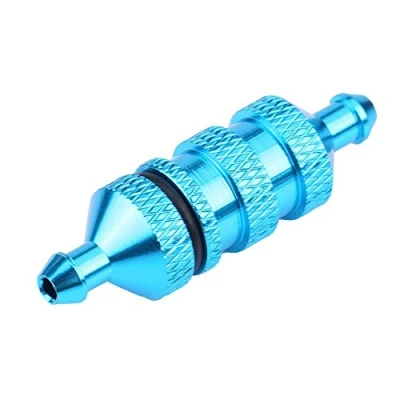 Afbeelding van RC auto olie brandstoffilter, HSP legering aluminium brandstoffilter voor 1/8 1/10 schaal model auto(Blauw)