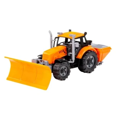Afbeelding van Cavallino Toys Tractor met Sneeuw Ploeg Geel, Schaal 1:32