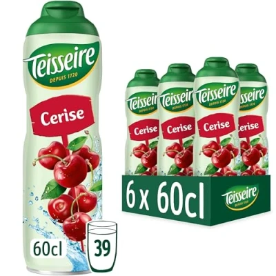 Afbeelding van Teisseire Kersensiroop voor verfrissende dranken, cocktails, recyclebare jerrycan, 6 x 60 cl