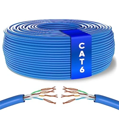 Afbeelding van Mr. Tronic 100m Ethernet Netwerk Bulk Kabel CAT6, AWG24, CCA, UTP, RJ45 Snelle Gegevens LAN Gigabit Internetverbinding (100 Meter, Blauw)