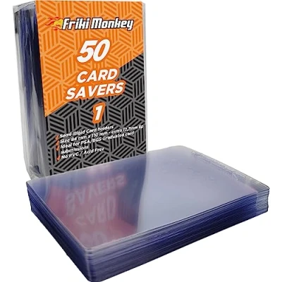 Afbeelding van Friki Monkey Card Saver 1 pak van 50, PSA Grading Sleeves, kaarthouder 84 x 110 mm, Protector Magic kaarten, NBA kaartbescherming voor verzamelkaarten