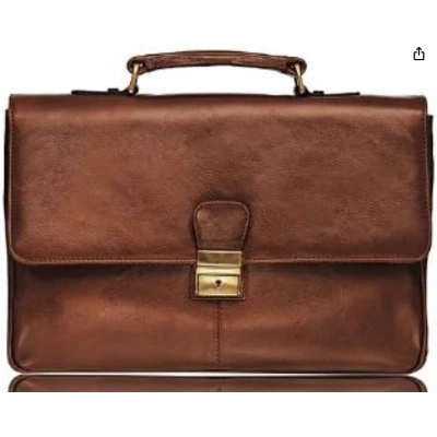 Afbeelding van Visconti Russel Leather Bag Geolied leer leder Kwaliteit