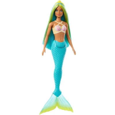 Afbeelding van Mattel Zeemeerminpop met blauw en geel haar turquoise