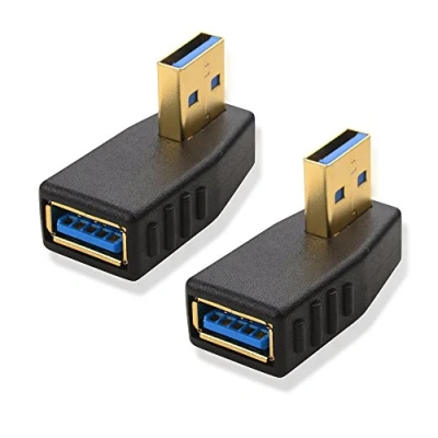 Afbeelding van Cable Matters 2 Pack 90 graden rechte hoek USB adapter geslachtswisselaar