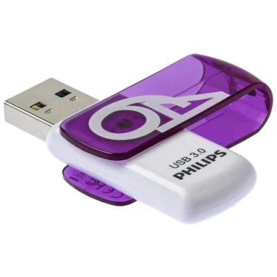 Afbeelding van Philips FM64FD00B USB flash drive 64 GB Type A 3.0 (3.1 Gen 1) Paars, Wit