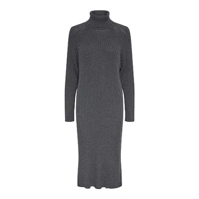 Afbeelding van YAS MIDI Rollneck S NOOS Gebreide jurk, Dames, Maat: XS, Grey