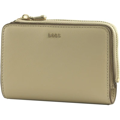 Afbeelding van BOSS Leren portemonnee Numah New SM Wallet Light Beige