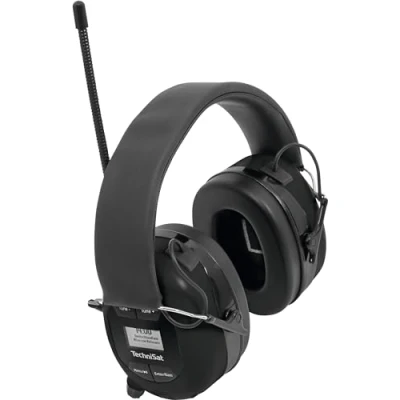 Afbeelding van TechniSat STEREOMAN DAB+ OD Draadloze stereo DAB+/FM Bluetooth hoofdtelefoon (DAB+/FM radio ontvangst, korte antenne, geïntegreerde microfoon, oorbescherming, voor gebruik buitenshuis) zwart