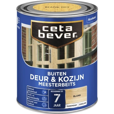 Afbeelding van Ceta Bever Transparant Meesterbeits Deur &amp; Kozijn 003 Blank Zijdeglans 0,75 liter Blanke lak Beits