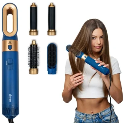 Afbeelding van Dryze Airstyler 5 in 1 krultang, haardroger, warme luchtborstel, föhnborstel, föhn... (Vinca Blue)