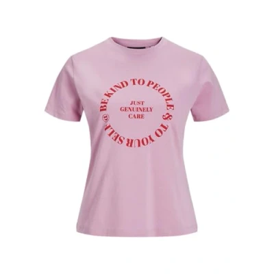 Afbeelding van JJXX Julie Tshirt print, Dames, Maat: Medium, Moonlite mauve