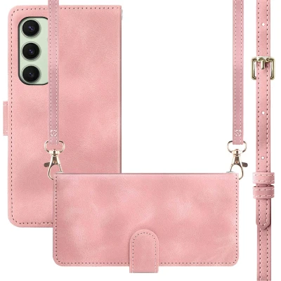 Afbeelding van Samsung Galaxy S24 FE Hoesje Kunstleder imoshion Koordhoesje/Bookcase Roze Telefoonhoesje