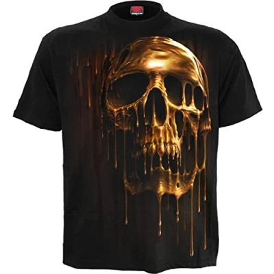 Afbeelding van Spiral Heren Tshirt 4XL DRIPPING GOLD Zwart